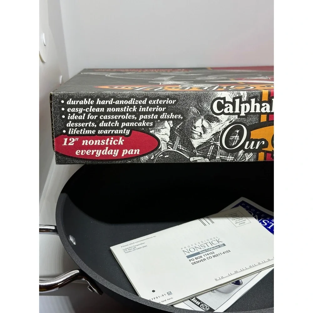 VTG Calphalon Everyday Pan Gray 12 Inch Nonstick Hard Anodized Skillet 1382 New